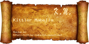 Kittler Mabella névjegykártya